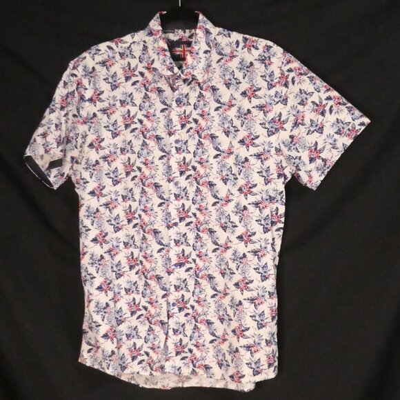 SOUL OF LONDON | large | Floral Print Short Sleeve button-Up Shirt - Picture 2 of 14